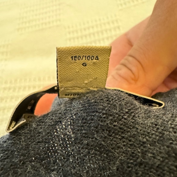 Burberry Embroidered Logo Merino Wool V-neck Sweater - Picture 3 of 5